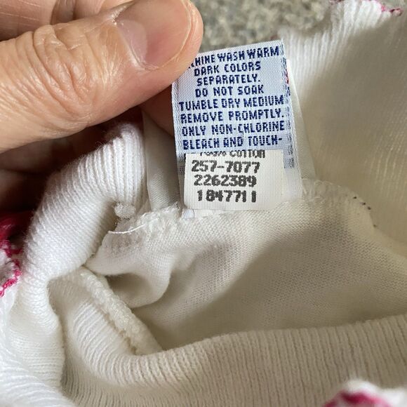 Vintage 80s Oshkosh Corduroy Jumper Dress & Top 6 Red Embroidered Flower - Picture 13 of 14